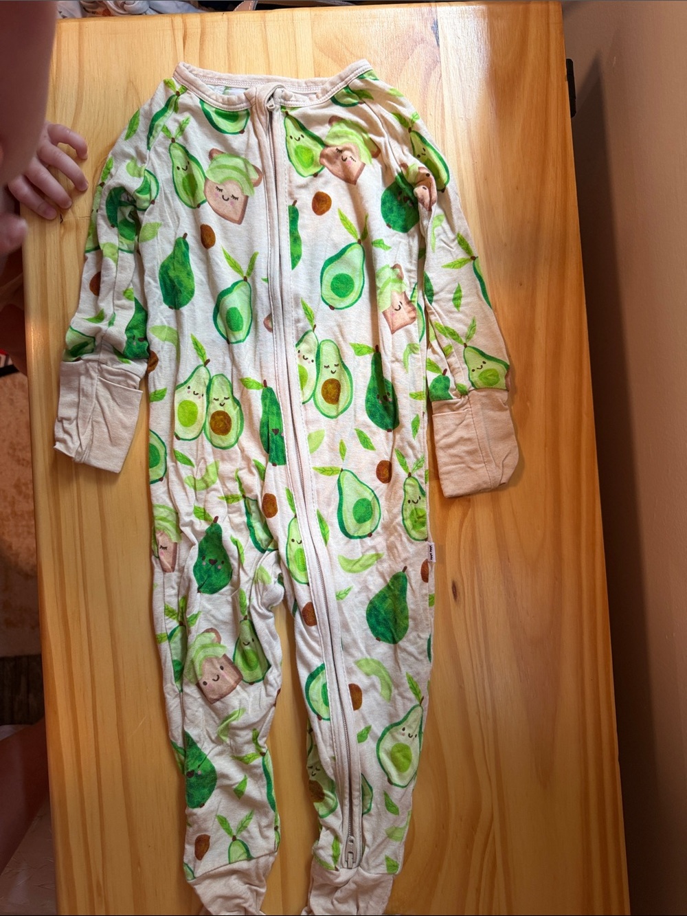 Little Sleepies Avocado Print One-Piece Pajama - Green Cream